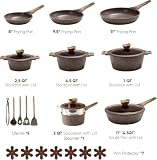 CAROTE 26pcs Pots and Pans Set, Nonstick Cookware Sets | Induction Kitchen Cooking Set, Special Texture Design, Ultra Durable, Easy Food Release, Even Heating, with Frying Pans Set