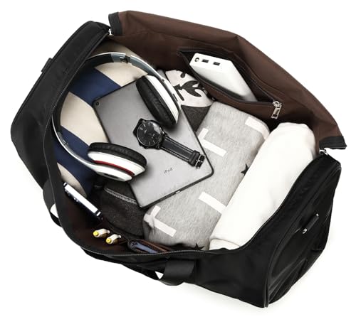 BLUBOON Weekender Overnight Duffel Bag with Shoes Compartment for Women Men Canvas Weekend Travel Tote Carry On Bag2