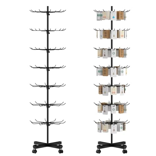 Estante De Exhibición Metálica Para Minoristas,Estantería Giratoria De 7 Niveles, estante móvil independiente para tiendas minoristas y supermercados, adecuado para la exhibición de joyas y accesorios
