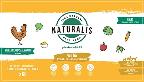 Naturalis Smart 80 Barf Trockenbarf Hundefutter 5 kg Huhn Alleinfuttermittel ohne Zusätze getreidefrei sojafrei glutenfrei 100% Natur - schonend luftgetrocknet - günstiger barfen!