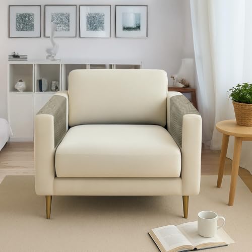 Image of Amazon Basics - Velvet Quilted Sofa Armrest - Set of 2 | Multi-Layered Fabric | 70cm x 70cm | 350 GSM | Color - Beige