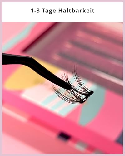 GirlGotLashes Pre-Glued Lashes - Lily Blossom - Selbstklebende Wimpernsegmente Besonders geeignet für Anfänger & Ungeduldige - Set aus 36 Wimpernsegmenten und Mini Applikator