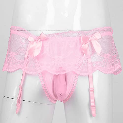 Men's Sissy Skirt Floral Skirted Sissy Pouch Panties Crossdress Underpants Low Waist T-Back Bikini Briefs Underwear3