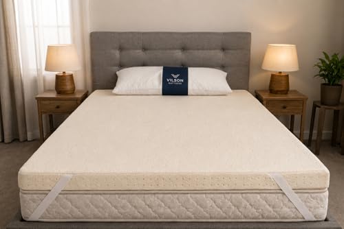 Image of Vilson Premium Orthopedic Memory Foam Mattress Topper | 2 inch Thick Bed Topper | Double Bed Topper 78 inchx48 inch | Body Contouring Comfort | 5 Years Warranty | Cooling & Supportive Bed Topper