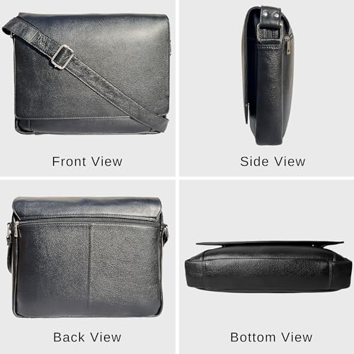 Image of RUSTIC TOWN Premium Leather Crossbody Messenger Bag - Stylish and Versatile - Gift for Professionals