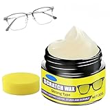 Eye Glass Scratch Remover,Eyeglass Scratch Remover Kit,Lens Grinding Repair Wax,Eyeglass Lens Enhancer,Eyewear Polish Cleaner for Home School Vacation Travel Outgoing Road Trip,Repair Scratches,30g