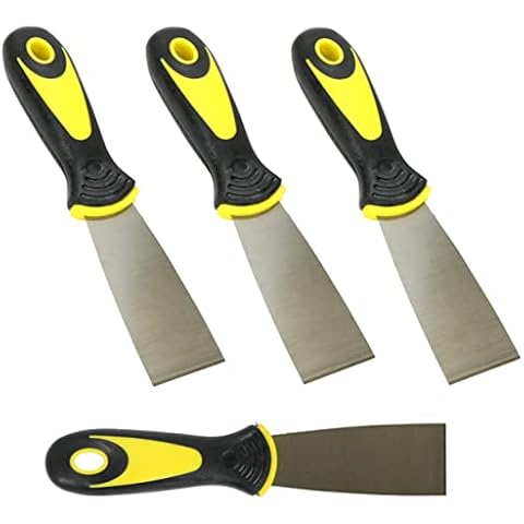 Harrier Soft Grip Handle Putty Scraper Knife, Flexible Blade, 1.5-inch Wide, 4-Pack Cover