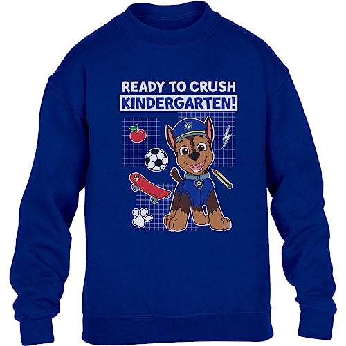 PAW PATROL Ready to Crush The Kindergarten Chase Geschenk Kinder Pullover Sweatshirt 116 Blau