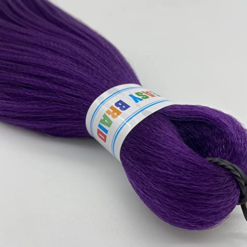 Purple Braiding Hair Pre Stretched Box Braid Kanekalon Braiding Hair Prestretched Human Hair 26Inch #TOP6