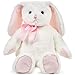 Bearington Loppy Longears White and Pink Plush Stuffed Animal Bunny Rabbit, 16 inches