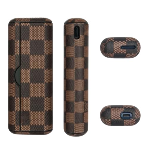 VERNLAR ���M���^�o�R�P�[�X �`�F�b�N�� PU���U�[�� �J�o�[�i�݊��i�FIQOSILUMAPRIME�^ILUMAPRIME �Ή��j (�u���E��)