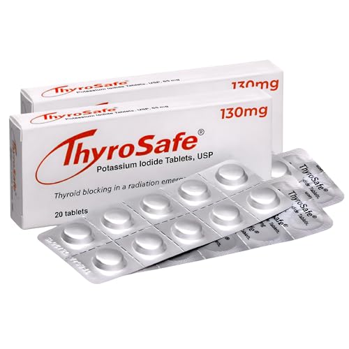 ThyroSafe Potassium Iodide 130mg Tablets (KI Pills) - Iodine for Radiation Emergency Protection | Nuclear Fallout Survival Gear and Emergency Supplies for Prepper Kits | 40 Count