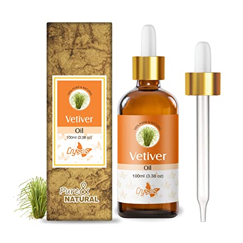 Image of Crysalis Vetiver Oil 100 ml (3.38 fl oz) - Deep Earthy-Smoky Aromatic Oil for Candles, Soap Making & DIY Blends