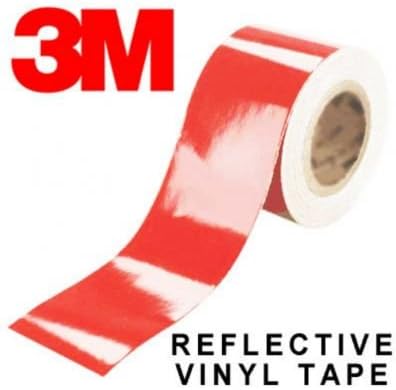 stickerslab – Adhesive Reflective Protectors Scotchlite Brand: 3 M Series 580 Red Larghezza - 50mm, Lunghezza - 1 metro