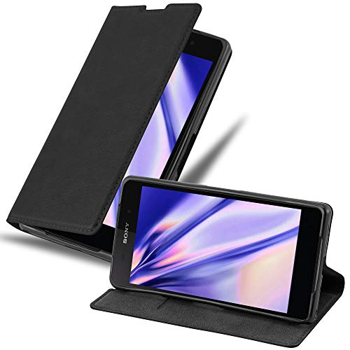 Cadorabo Custodia Libro per Sony Xperia Z2 in NERO DI NOTTE - con Vani di Carte, Funzione Stand e Chiusura Magnetica - Portafoglio Cover Case Wallet Book Etui Protezione