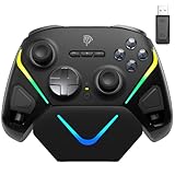 EasySMX コントローラー PC Switch 2 Steam Deck IOS Android 、充電ドック、RGB バックライト、TMR ジョイスティック付きゲーム コントローラー、Switch ゲームパッド 無線 、1000Hz ポーリングレート、Switch 2/Switch/Steam Deck/iOS/Android/PC 対応、日本語取扱説明書付き(ブラック)