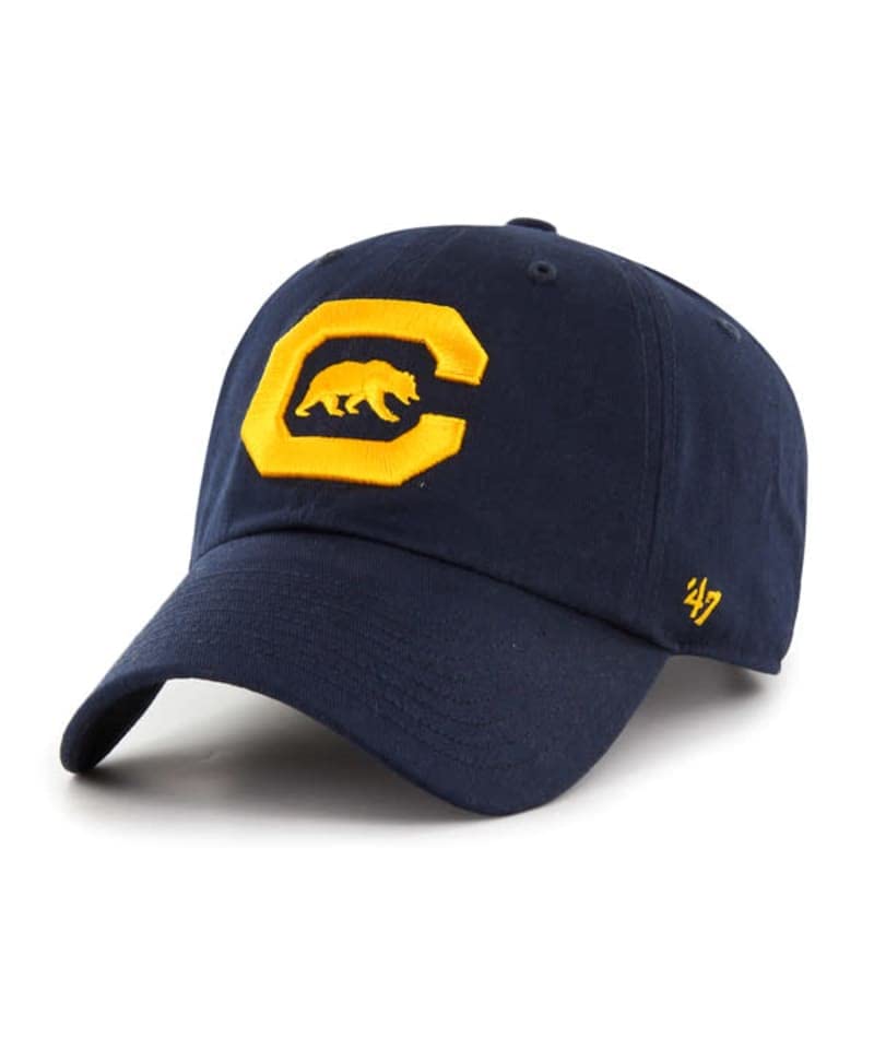 '47 Cal - Berkeley Golden Bears Mens Womens Clean Up Adjustable Strapback Navy Hat with Team Color Logo, Navy Blue, One size