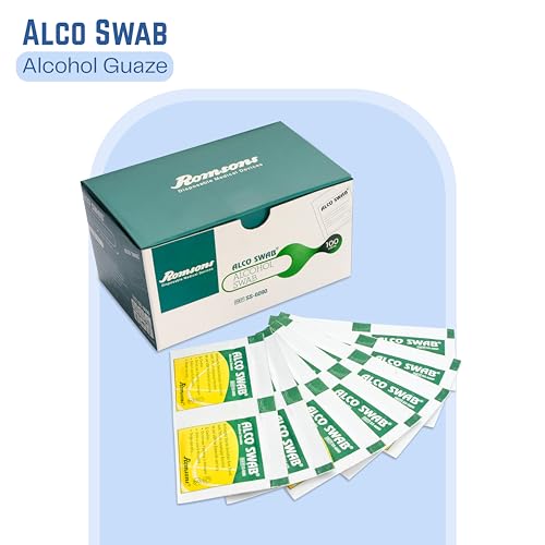Image of Romsons Alco Swab Alcohol Guaze Antiseptic Prep sterile for disinfect cuts and scrapes (300 Pieces)
