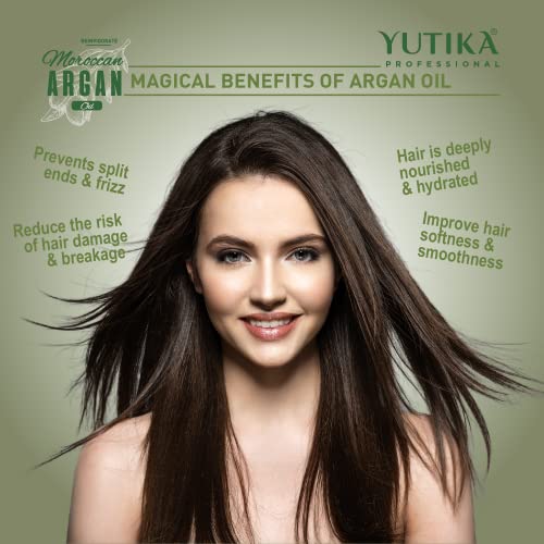 Image of Yutika Professional Moroccan Argan Oil for Hair - 30ml, Silky, Shiny & Nourished Hair Oil for Men & Women