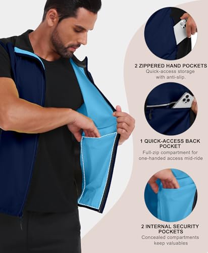Image of Little Donkey Andy Men's Water-resistant Outerwear Vests, Stretch Windproof Vest for Cycling, Running, Golf