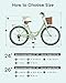 MOONCOOL Womens Bike 7 Speed, 24 26 inch Beach Cruiser Bikes for Women, Step Through Adult Bicycle with Front Basket for City Commuting
