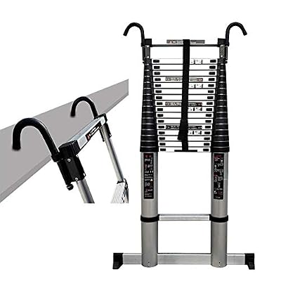 Telesladder Ladders Climbcopiladder with Stabilizer Bar Aluminumextension Ladder 440 Pounds Capacity Marriage/8M/26.2 Ft