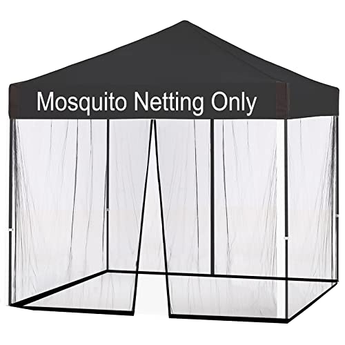 Doosarg Mosquito Netting For Gazebo, 10X10 Mosquito Netting For Canopy, Universal Replacement Mosquito Netting Screen Walls (Black) #TOP7