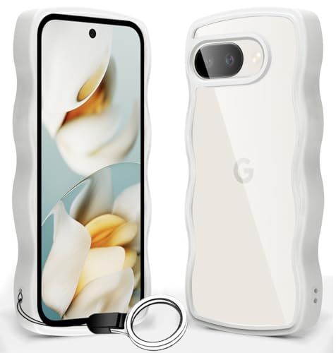 Google Pixel 9A ケース クリア スマホケース 人気 かわいい グーグル ピクセル 9a カバー 透明 軽量 おしゃれ 落下防止 (ホワイト)