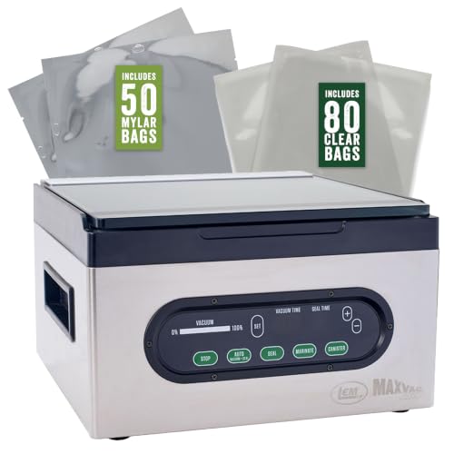 Image of LEM Products MaxVac Pro Chamber Vacuum Sealer with Mylar and Sealer Bags