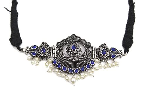 Fancy Choker Necklace Set German Silver Earrings Christmas/Birthday Jewelry