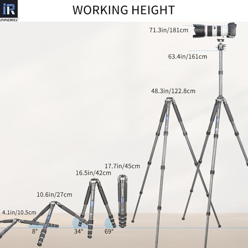 Trépied en fibre de carbone super professionnel rigide compact