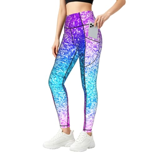 Pantalones de yoga holgados y leggings de descanso con lentejuelas brillantes de mujer