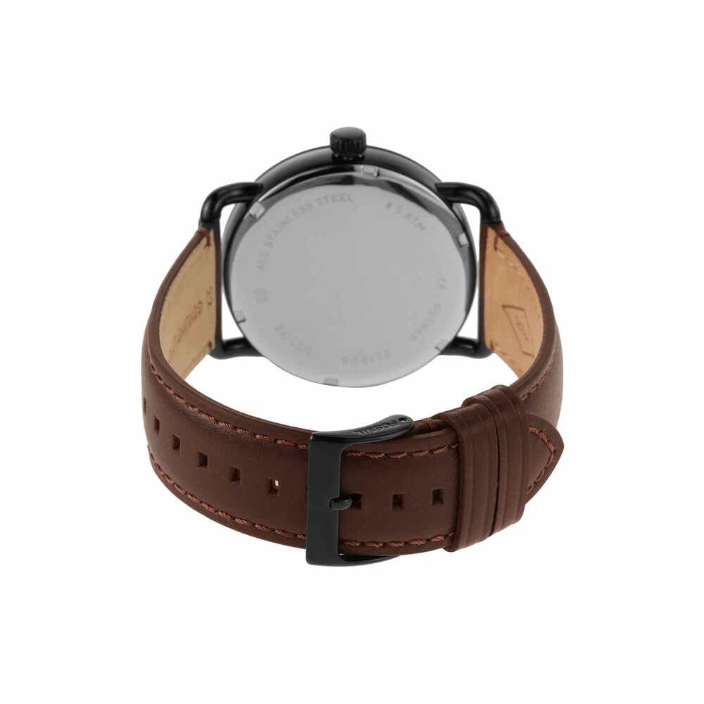 Fossil Copeland Herrenuhr, Quarz-Dreizeigerwerk mit Lederarmband