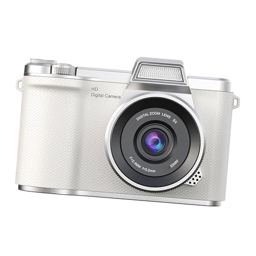 Appareil photo numérique 48 MP avec diffusion en direct et boîtier blanc compact