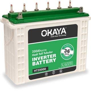 Okaya Tall Tubular Inverter Battery 200 Ah - Arewey, Pack Of 1