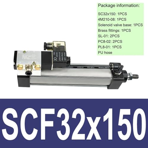 Cylindre intégré SCF32x150 et ensemble d'électrovanne pneumatique