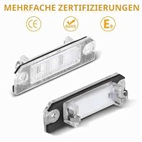 POPMOTORZ LED Kennzeichenbeleuchtung für VW Golf 5 Caddy 3 Passat 3C B6 T5 Skoda Superb, Nummernschildbeleuchtung 2835 SMD 12V mit CanBus Fehlerfrei Plug und Play 6000K Xenon Weiß, 2 Stücke – Ansicht 4