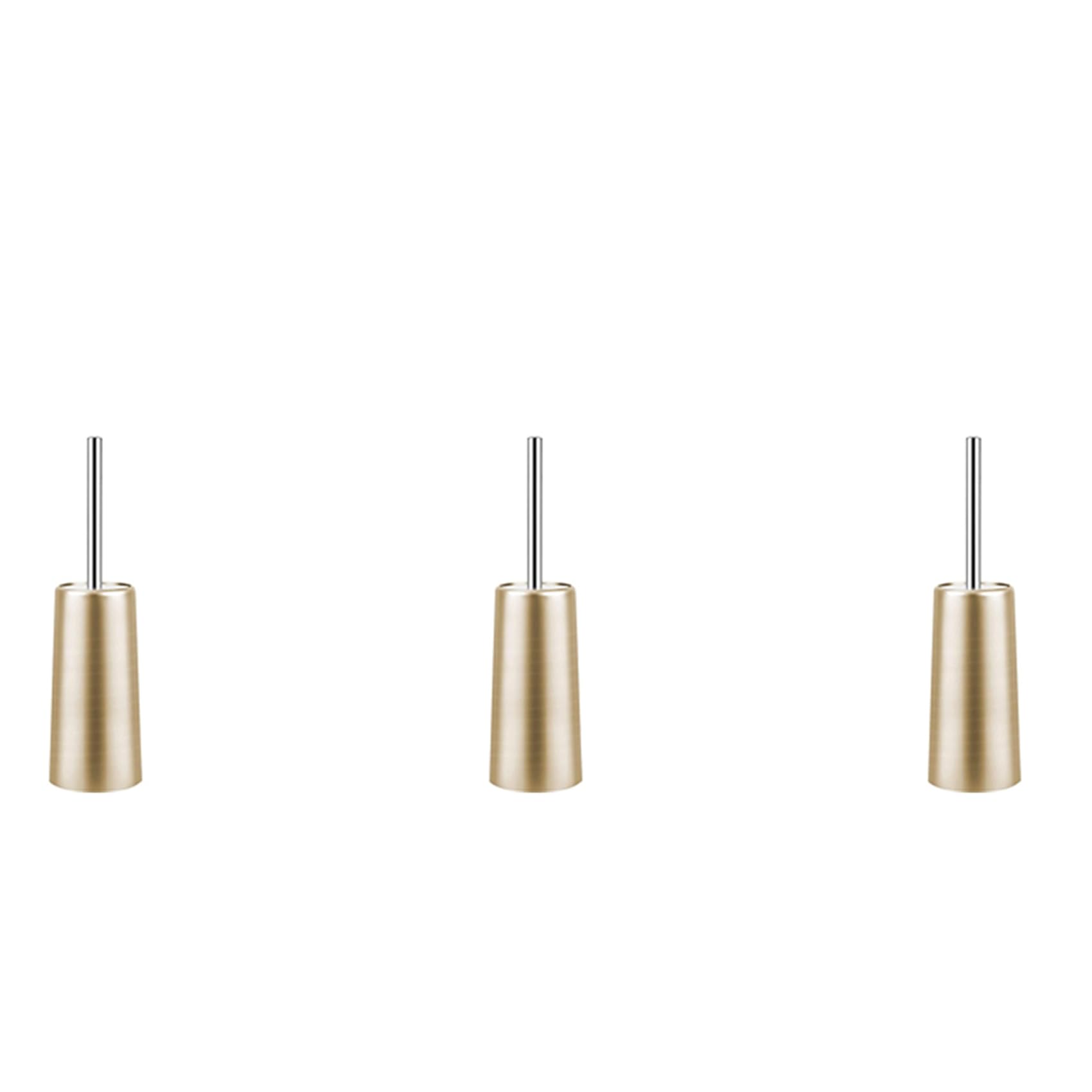 Hndhbfgrt 3X Stainless Steel Toilet Brush and Holder - Toilet Bowl Cleaner Brush Set for Bathroom Toilet (Gold)