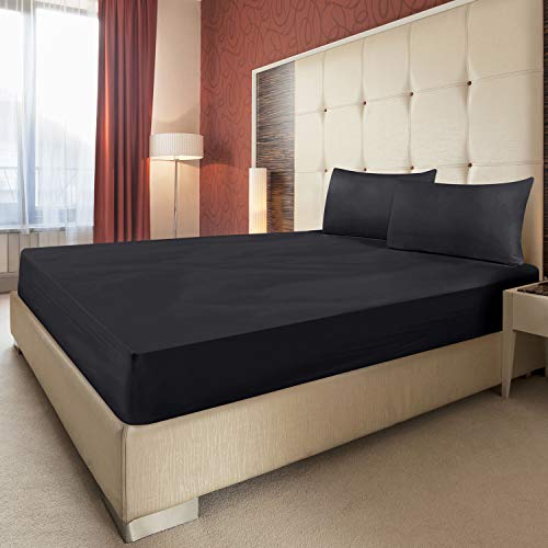 Utopia Bedding King Fitted Sheet - Bottom Sheet - Deep Pocket - Soft Microfiber -Shrinkage And Fade Resistant-Easy Care -1 Fitted Sheet Only (Black) #TOP4