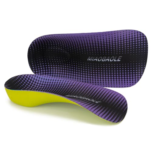 Arch Support Inserts, 3/4 Orthotics Shoe Insoles- Orthotic Insoles for Women Men, Plantar Fasciitis Relief for Heel Pain, Heel Spurs, Flat Feet, Purple (L: Men 6.5-8.5/Women 7.5-9.5)