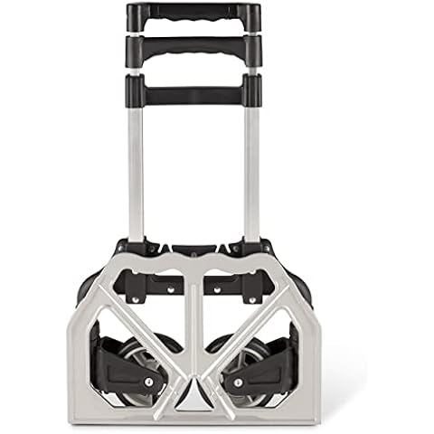 Hand Truck - COSMOS Heavy Duty Sack Truck Folding Portable Hand Truck, Hand Industrial and Household Trolley (80 kg maximum) - carrying plate 24x39cm, Steel, One Size Cover