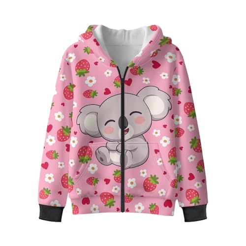 WELLFLYHOM Fleece Lined Zip Up Girls Hooded Sweatshirt 6-16 Long Sleeve Hoodies Full Zipper Top Active Sweater Cardigan4