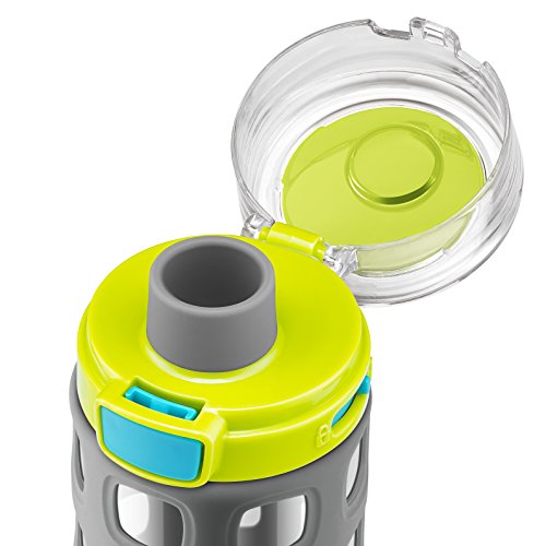 Ello Dash Tritan Plastic Kids Water Bottle With Silicone Sleeve, 16 Oz, Grey #TOP2