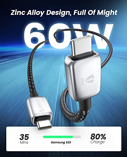 Image of ORICO USB Cable, 100W LED Display Fast Charging Syncing Cord USB C Cord Compatible with MacBook Pro /Air, Samsung Galaxy S22 /S21 /S20 Ultra, Note 20 /10, iPad Pro Air and More