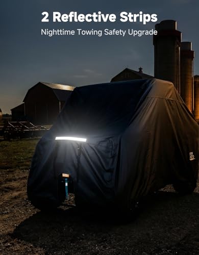 Image of KEMIMOTO Heavy-Duty UTV Cover 4 Seater 600D Waterproof, 148 inch x 69 inch x 71 inch