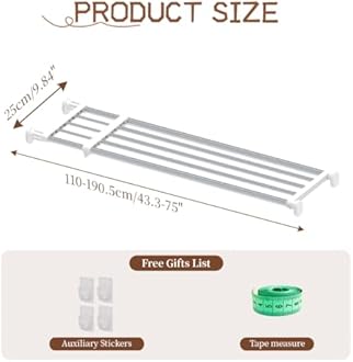 Hershii Closet Shelf Expandable Rod Heavy Duty Clothes Hanger