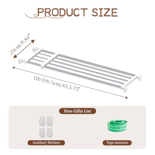 Hershii Closet Shelf Expandable Rod Heavy Duty Clothes Hanger