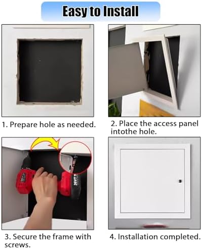 Erişim Paneli Anahtarlı ve Kilitli Tavan Erişim Paneli, Elektrik ve Sıhhi Tesisat Için Alüminyum Çerçeveli Çatı Katı Erişim Kapağı, Duvara Gömme Muayene Deliği Kapağı(26x36in (65x90cm)) - Görsel 6