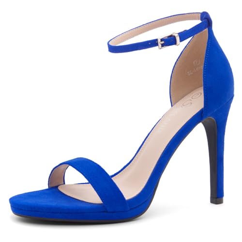 Image of Shoe Land Women's High Heels - Open Toe Stiletto Heels with Adjustable Ankle Strap | Dressy Sexy Strappy Heeled Sandals for Wedding, Prom, Party & Evening Wear