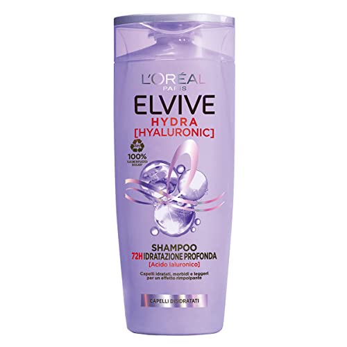 L'Oréal Paris Elvive Hydra Hyaluronic Shampoo 72H - Humedad profunda con ácido hialurónico, 300 ml
